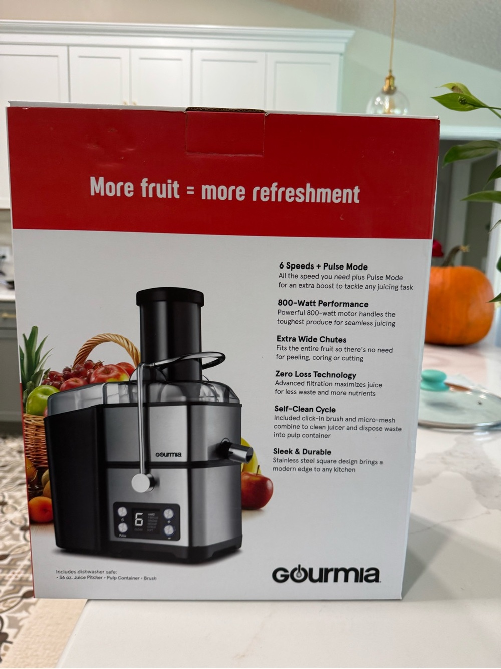 Gourmia Stainless Steel Juice Extractor - Black & Silver